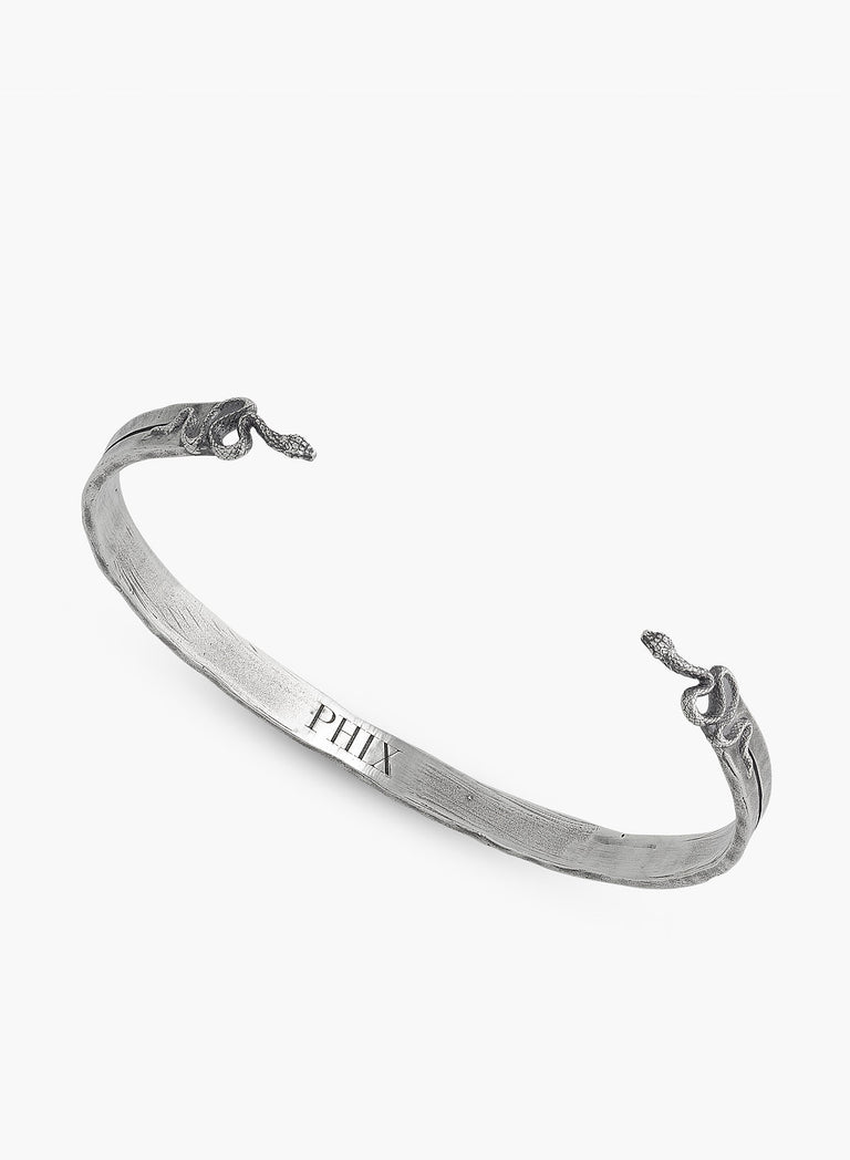 Silver Snake Cuff Bangle