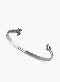 Silver Cowgirl & Horseshoe Cuff Bangle