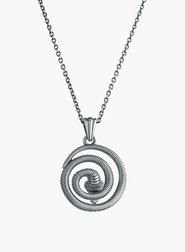 Silver Serpent Coil Necklace