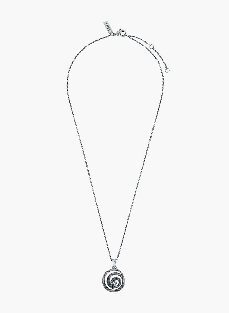 Silver Serpent Coil Necklace