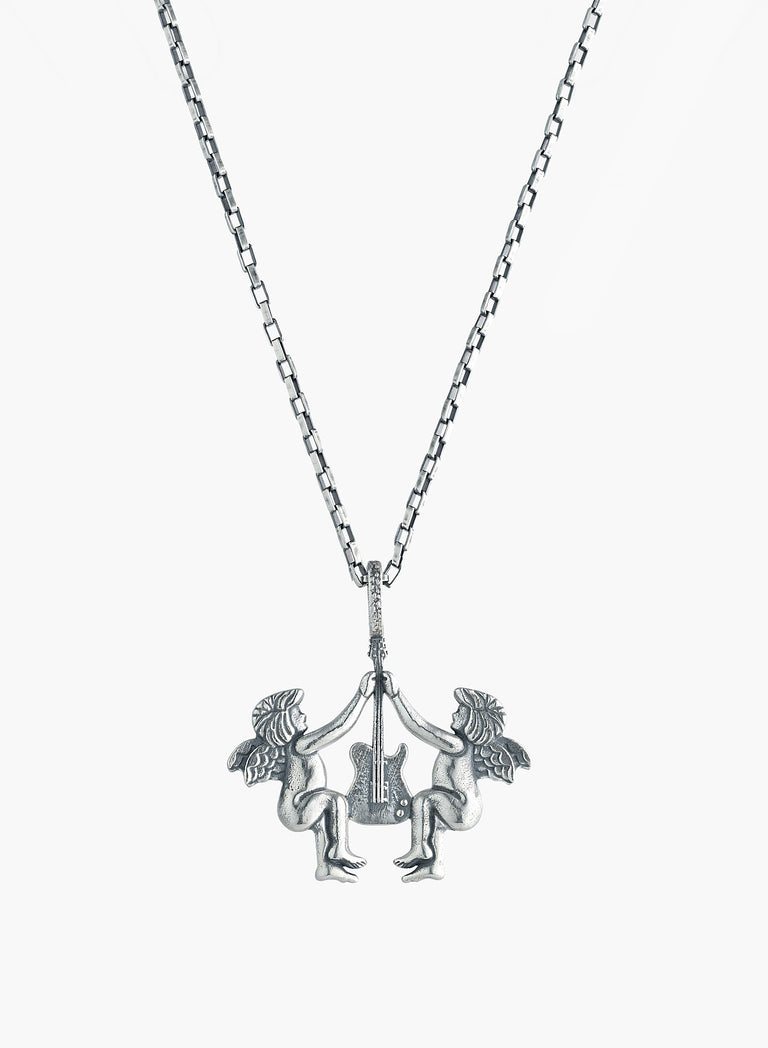 Silver Celestial Strings Pendant Necklace