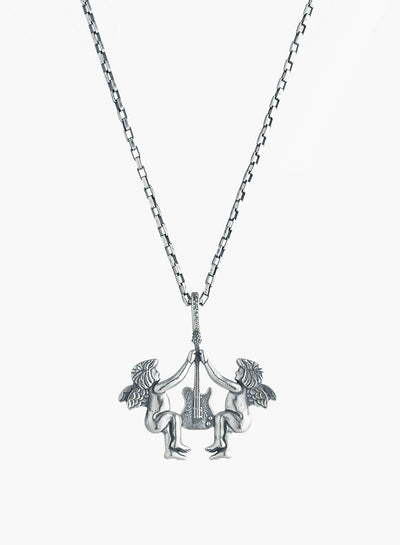 Silver Celestial Strings Pendant Necklace