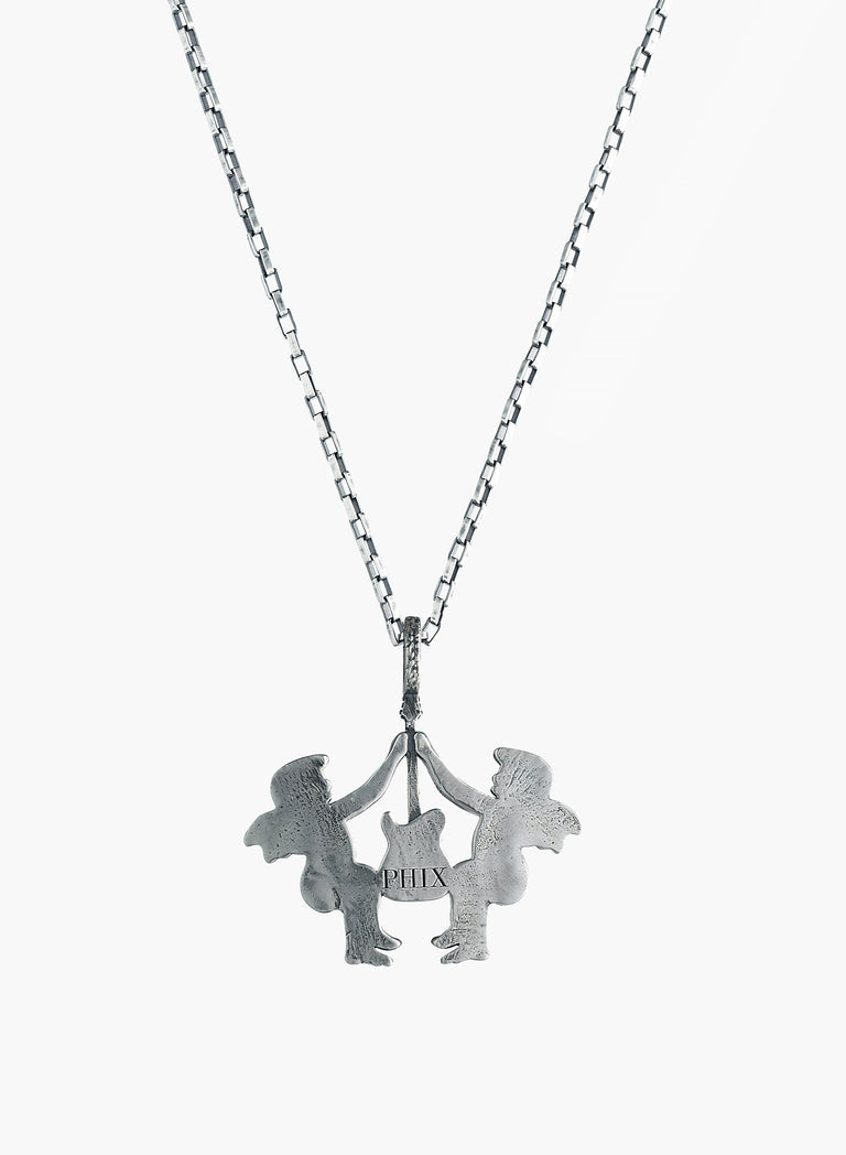 Silver Celestial Strings Pendant Necklace