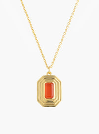 Gold Octagon Pendant Necklace