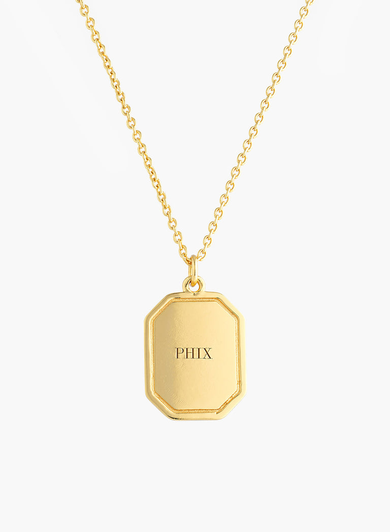 Gold Octagon Pendant Necklace