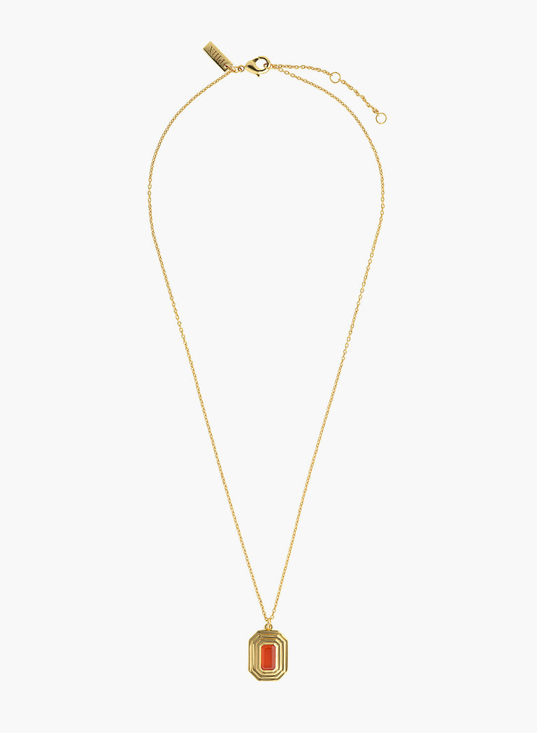 Gold Octagon Pendant Necklace