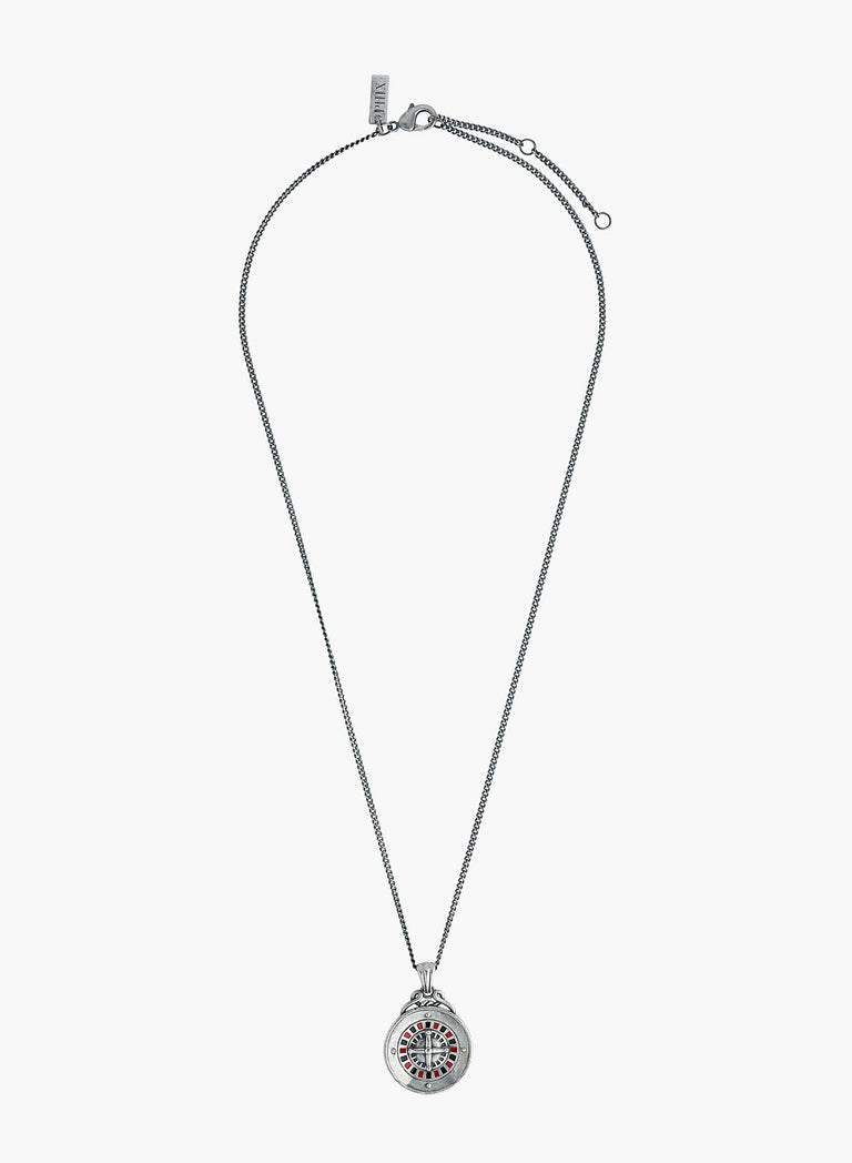 Silver Roulette Pendant Necklace