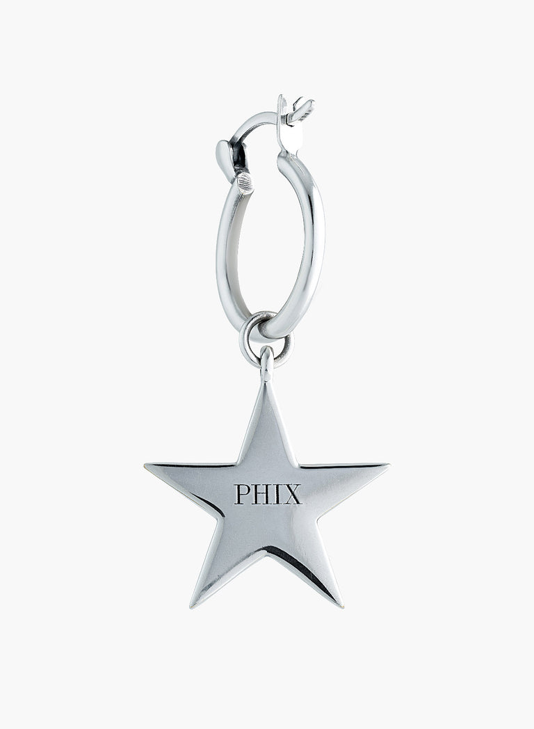 Silver Cowboy Star Earring