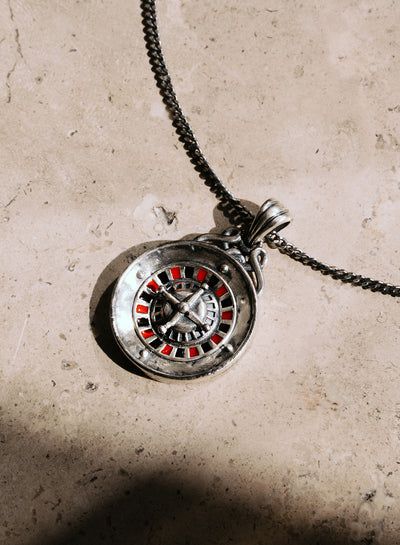 Silver Roulette Pendant Necklace