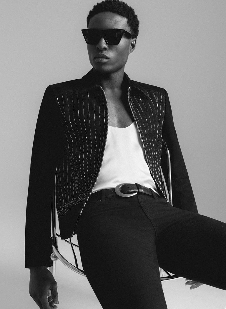 Pearl White Silk Scoop Neck Vest