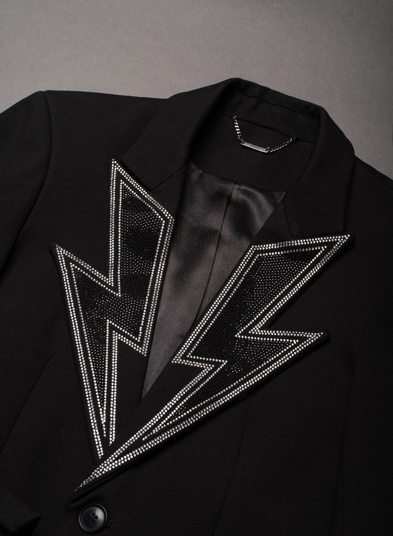 Black Bolt Lapel Blazer