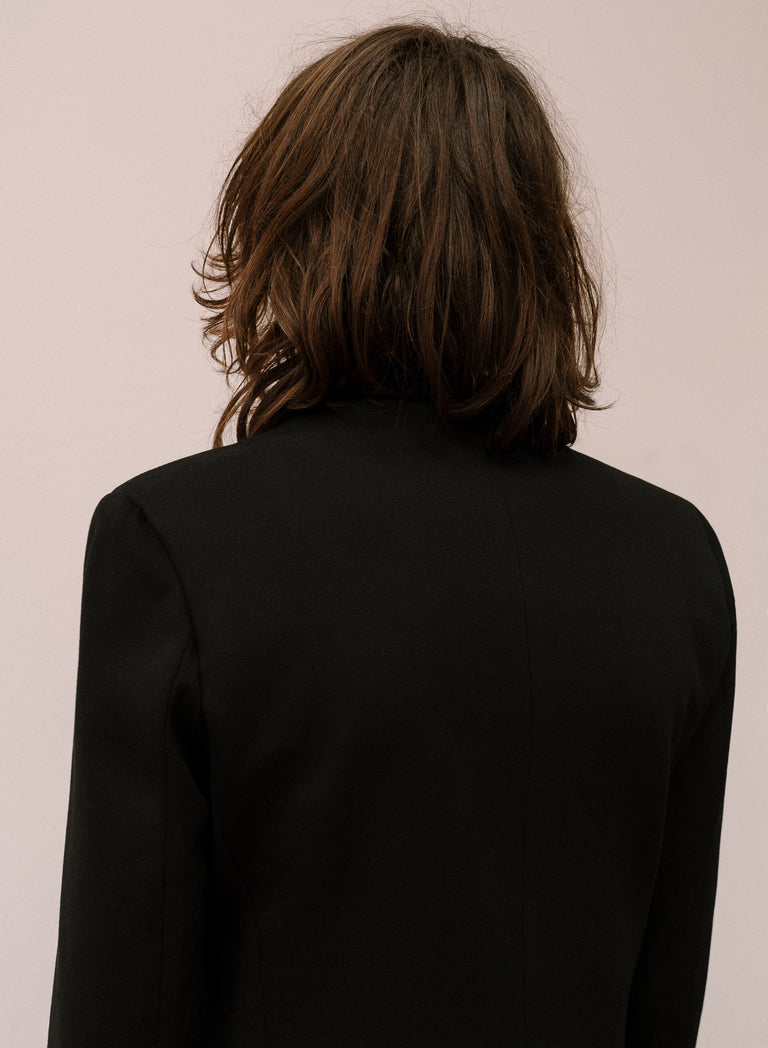 Black Bolt Lapel Blazer