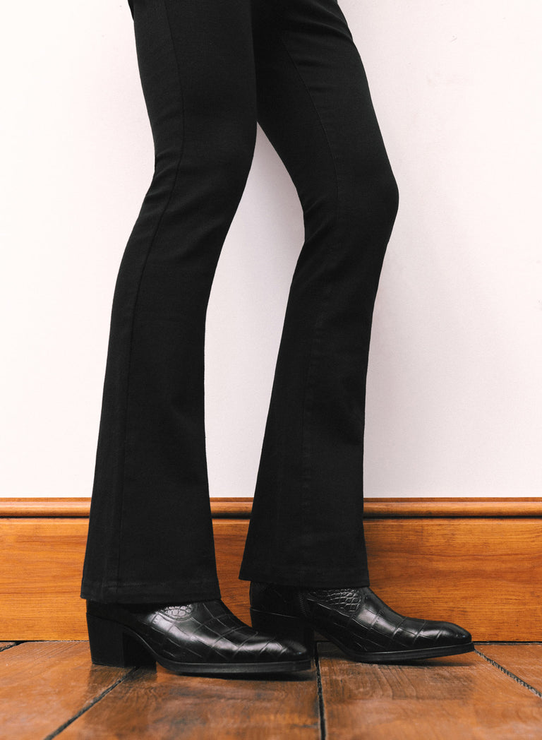 Black Slim Fit Flare Jeans