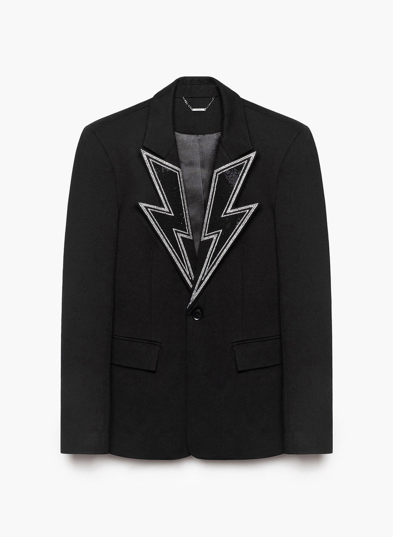 Black Bolt Lapel Blazer