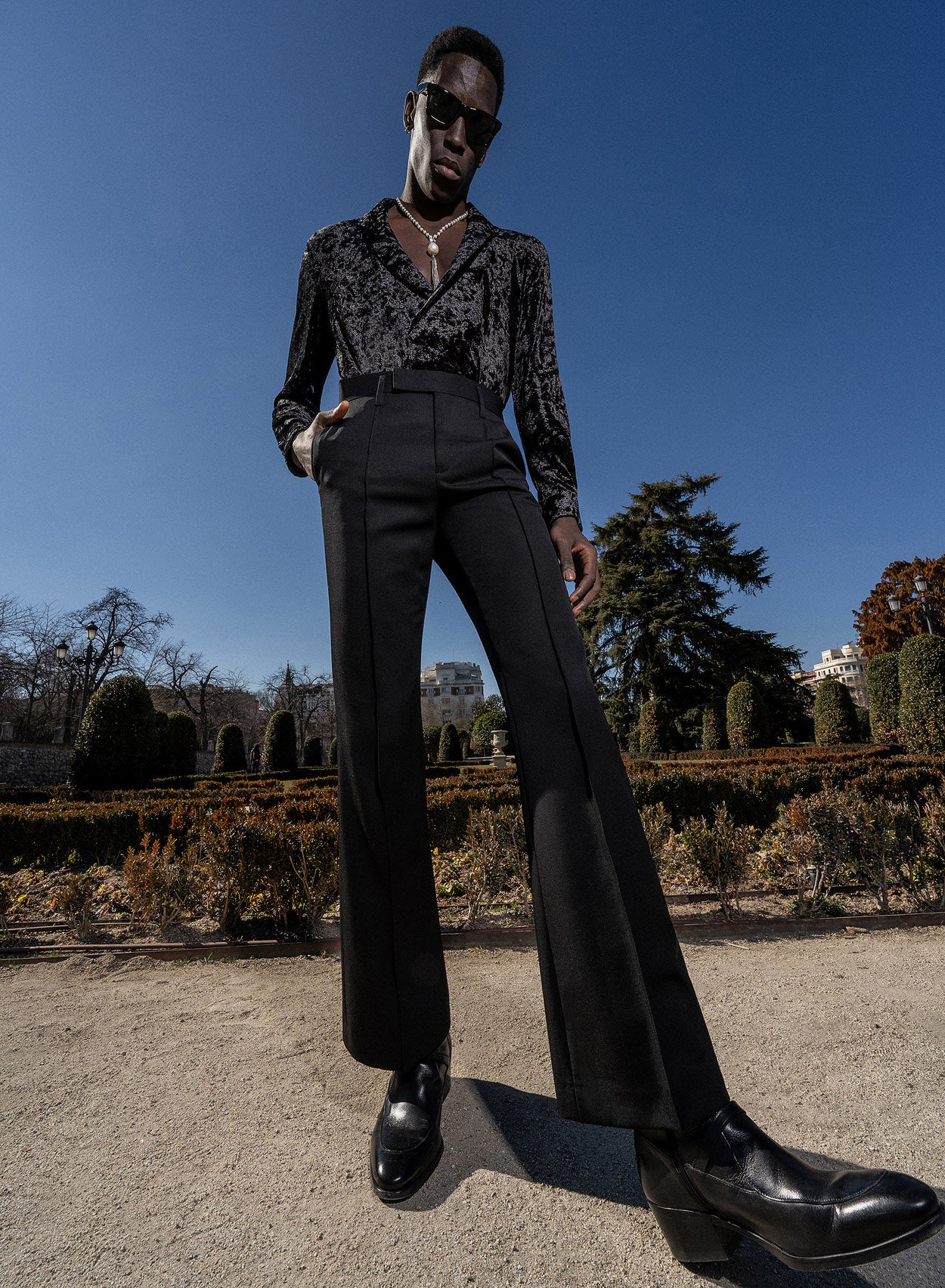 Black flared trousers Clearance