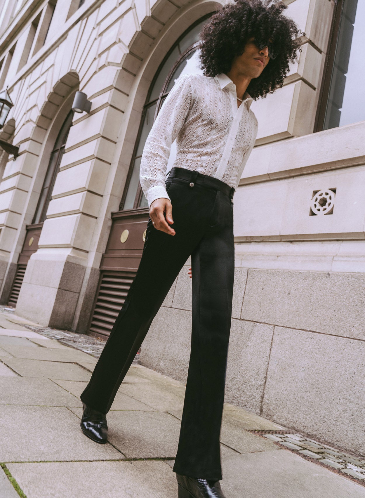 Black satin sales pants outfit
