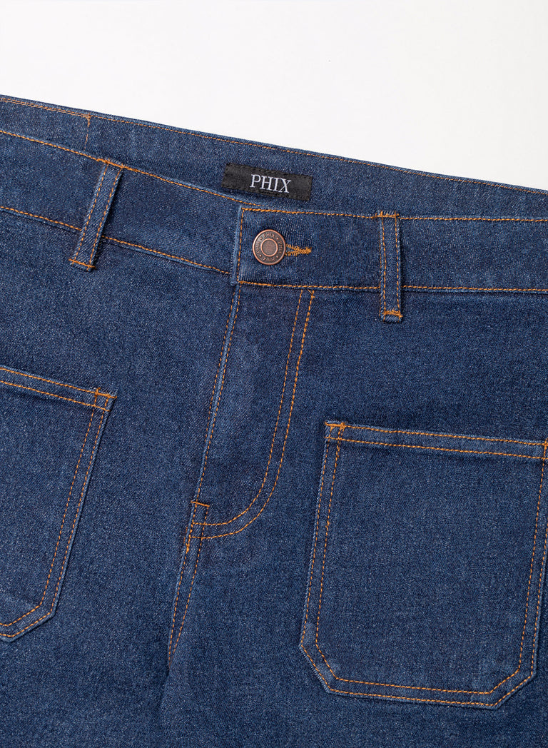 Blue Front Pocket Denim Jeans & Phix