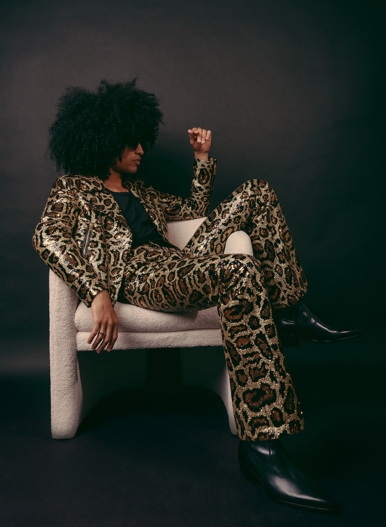 Leopard Sequin Flares