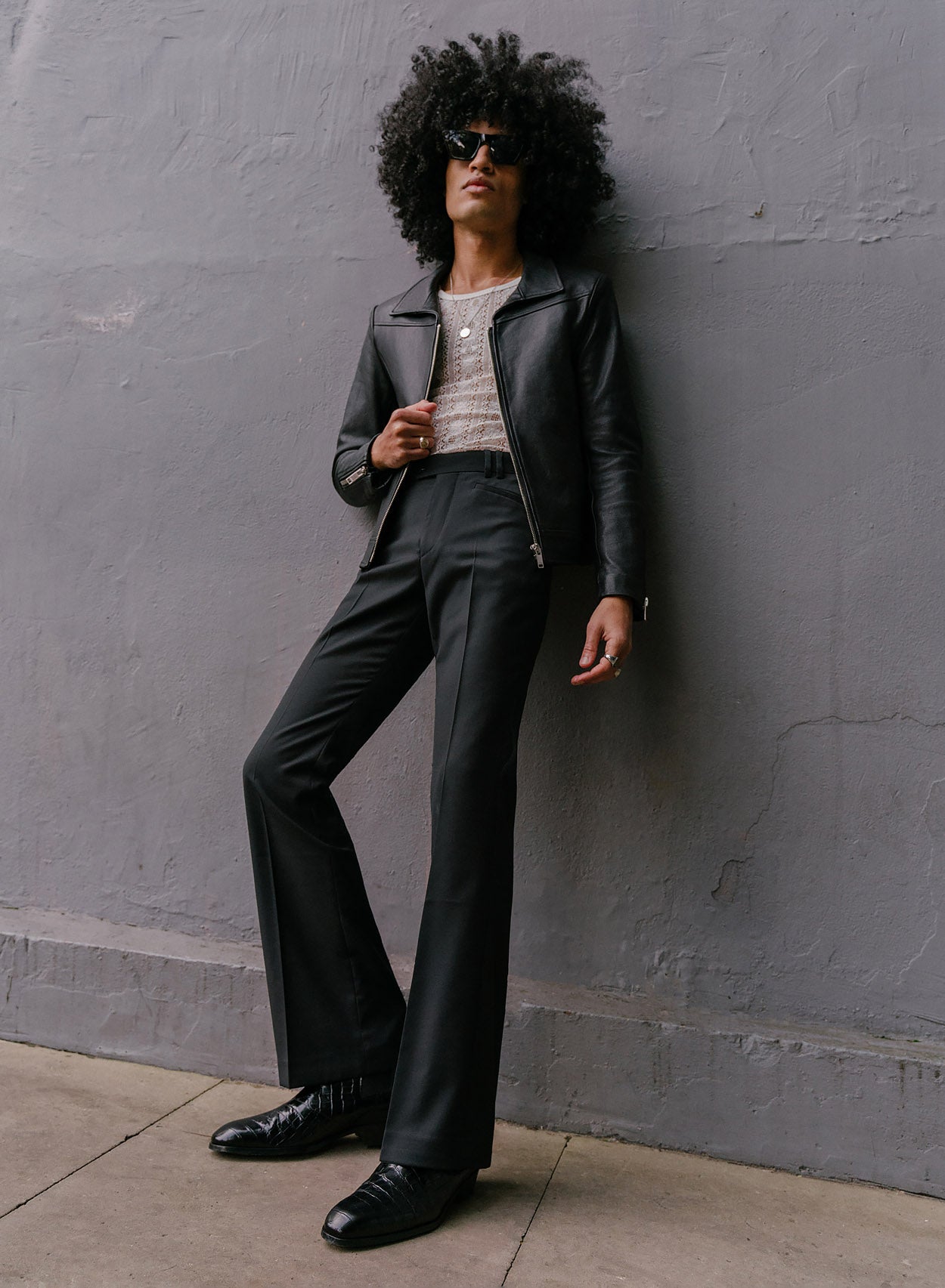 70s shop leather coat