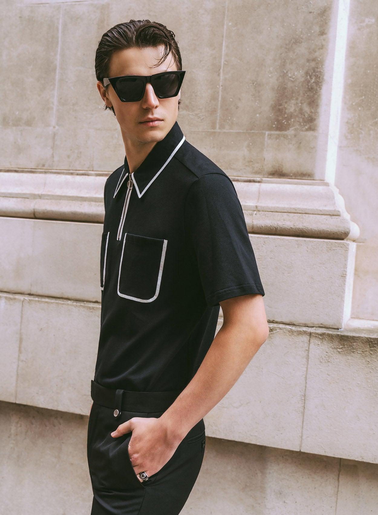 Black polo best sale with white trim