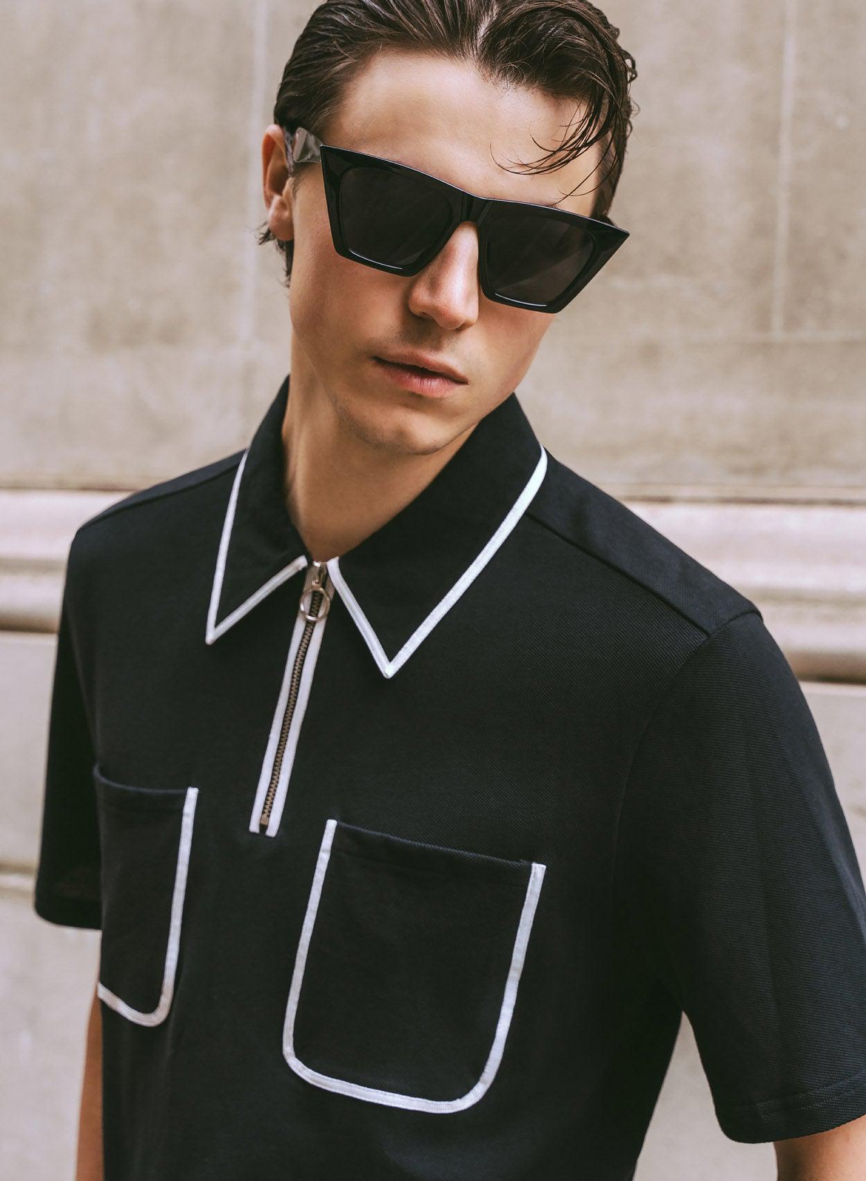 Black polo best sale with white trim