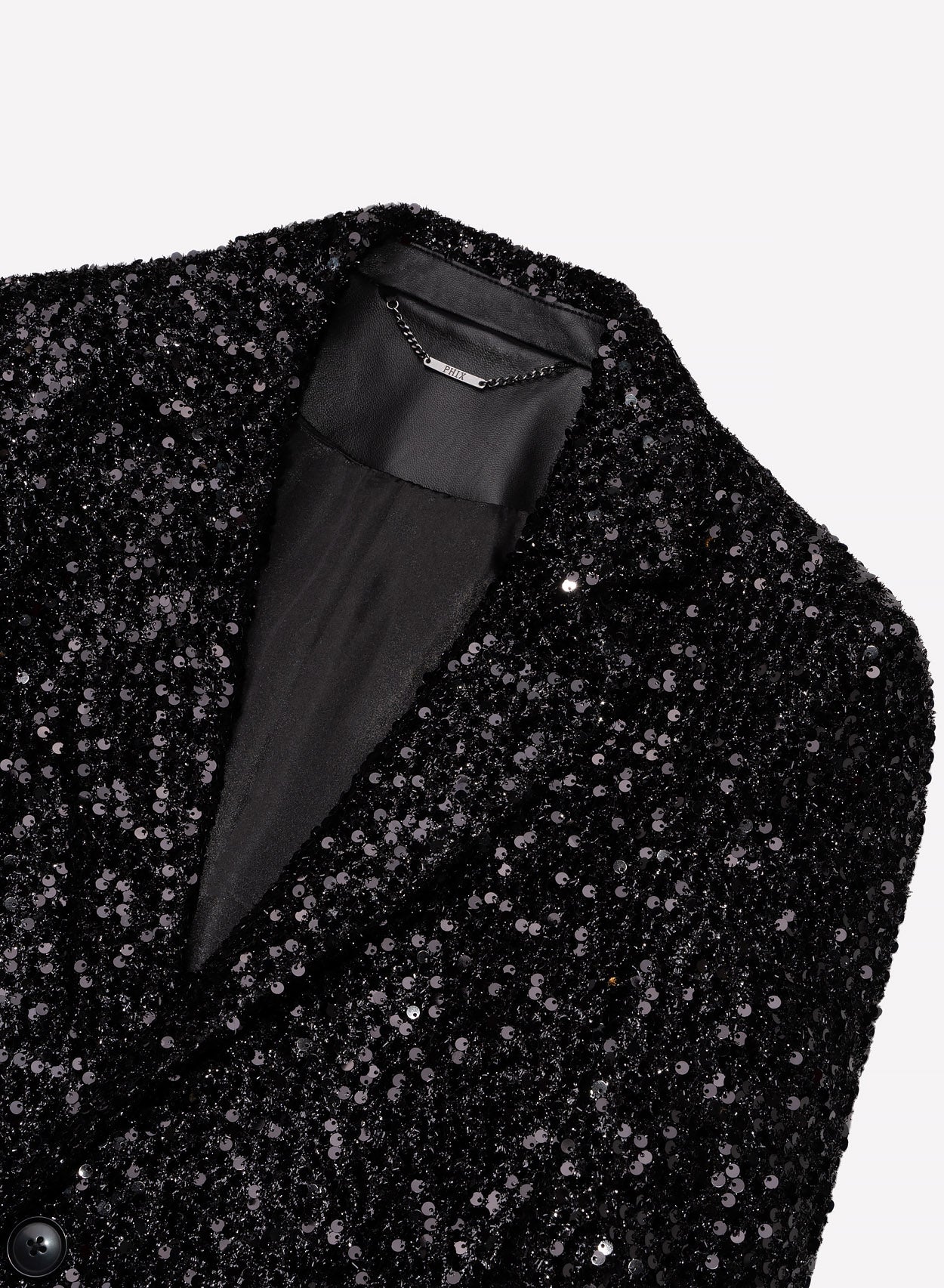 Black Glam Rock Style Sequin Blazer & Phix