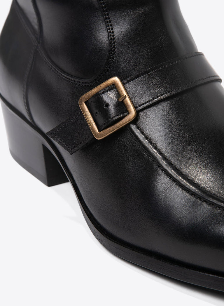 Monique 50mm Black Leather Boot