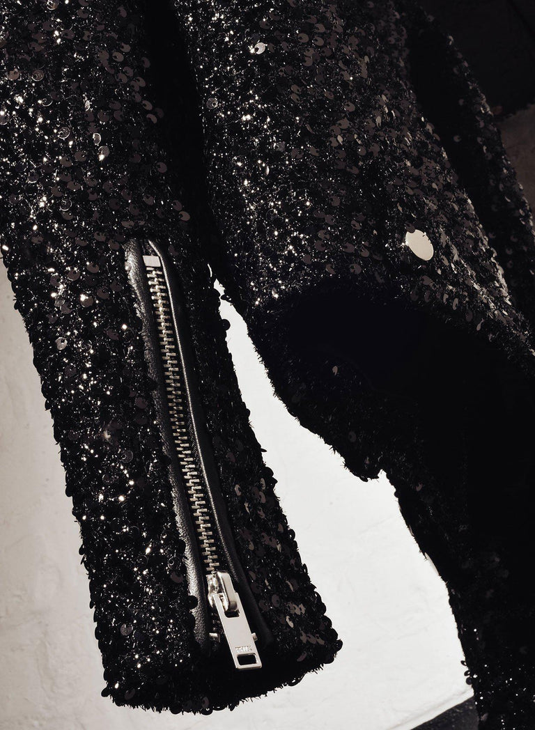 Sequin Biker Jacket
