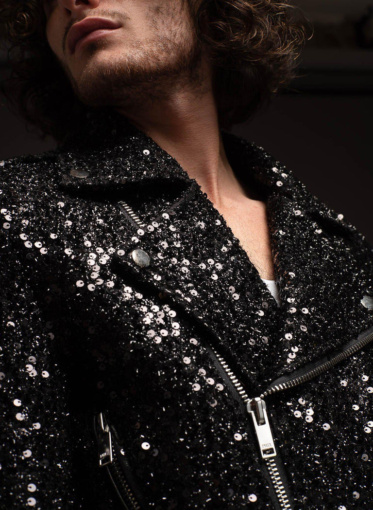 Sequin Biker Jacket