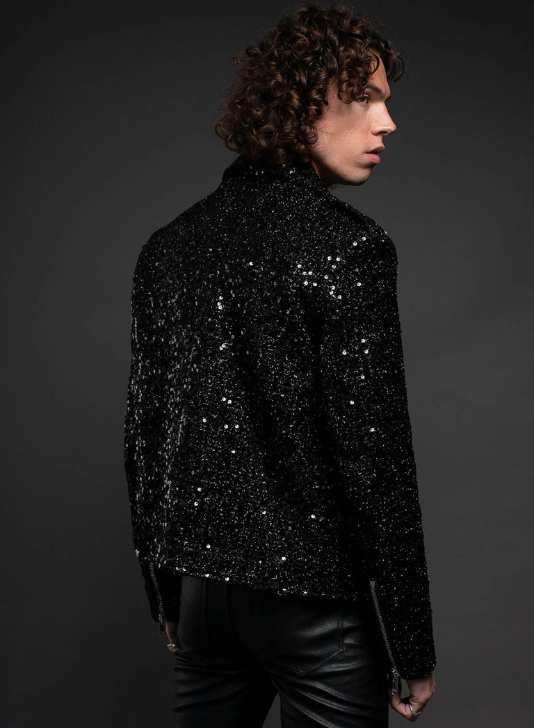 Sequin Biker Jacket