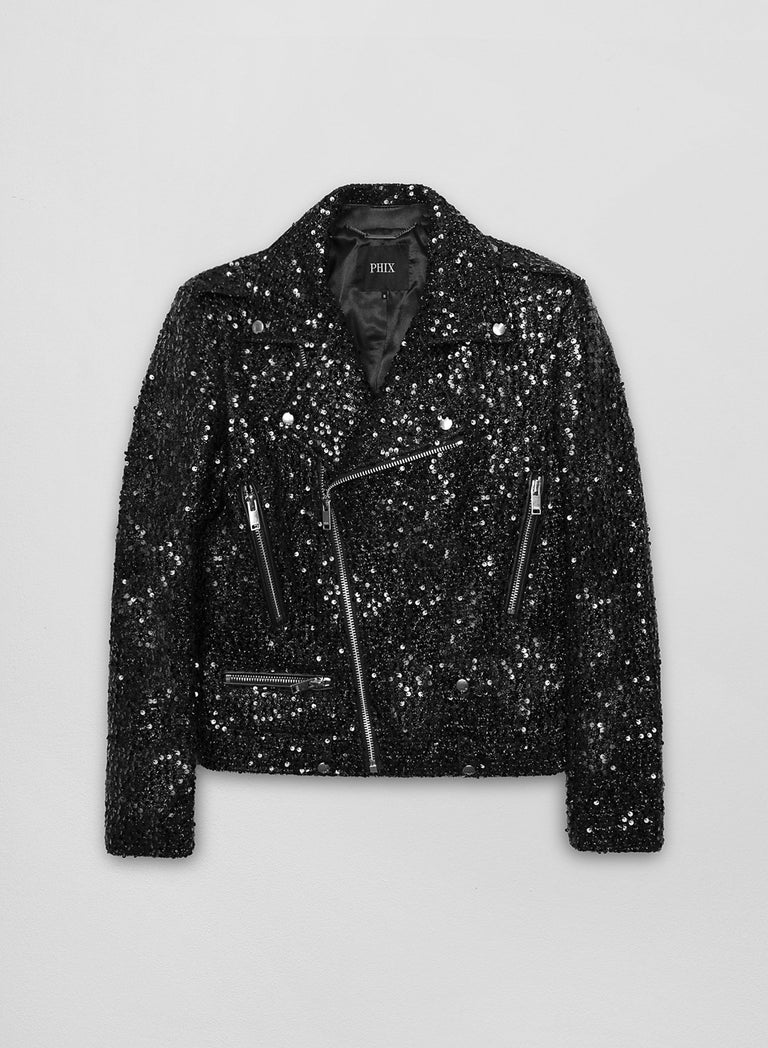 Sequin Biker Jacket